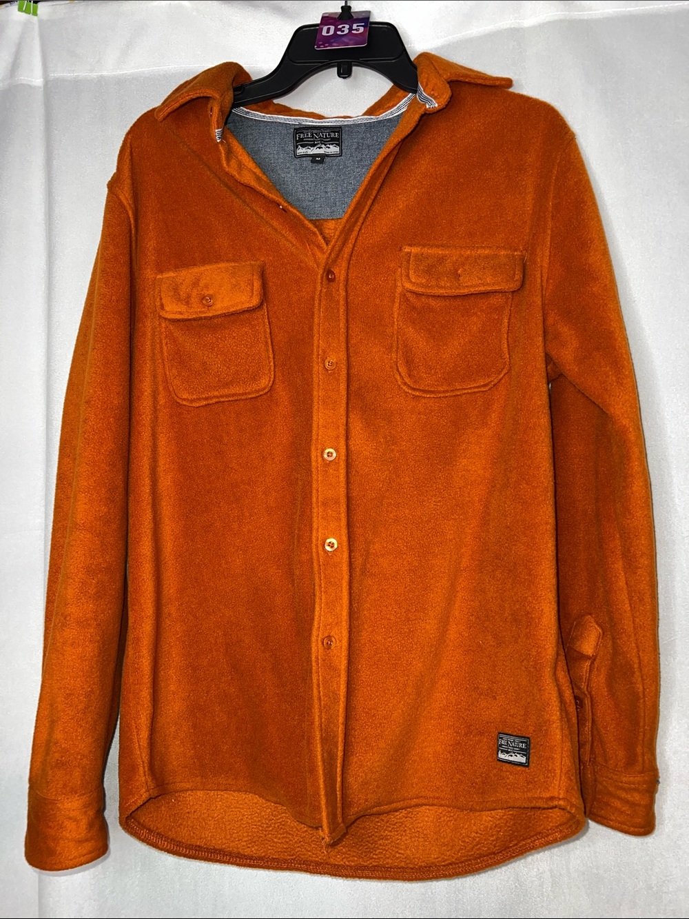 Free Nature Ladies Medium Burnt Orange Fleece Style Jacket PTP 22”